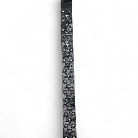 Black Star Studded Faux Leather Belt – 41” Punk Grunge Y2K - Picture 4 of 4